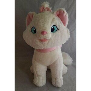 Disney Store Marie Aristocats White Kitten Cat 12" Plush Stuffed Animal Pink Bow